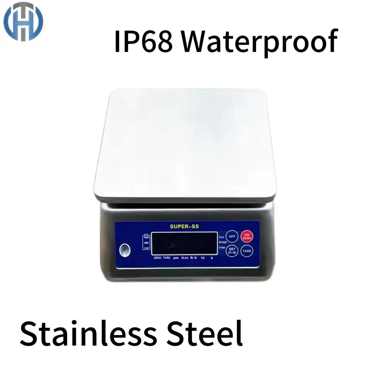 SUPER-SS IP68 Waterproof Stainless Steel LED Digital Bench Scale 1.5kg~30kg Electronic Weighing Scale