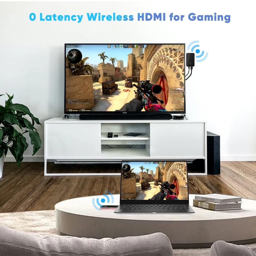 60GHz 0 latency 30m high definition wireless transmitter and receiver FHD millimeter wave gaming wireless expander