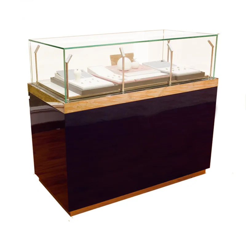 customized.Retail Popular Jewelry Store Glass Counter Wooden Jewelry Shop Display Cabinet Lockable Jewelry Showroom Showcase