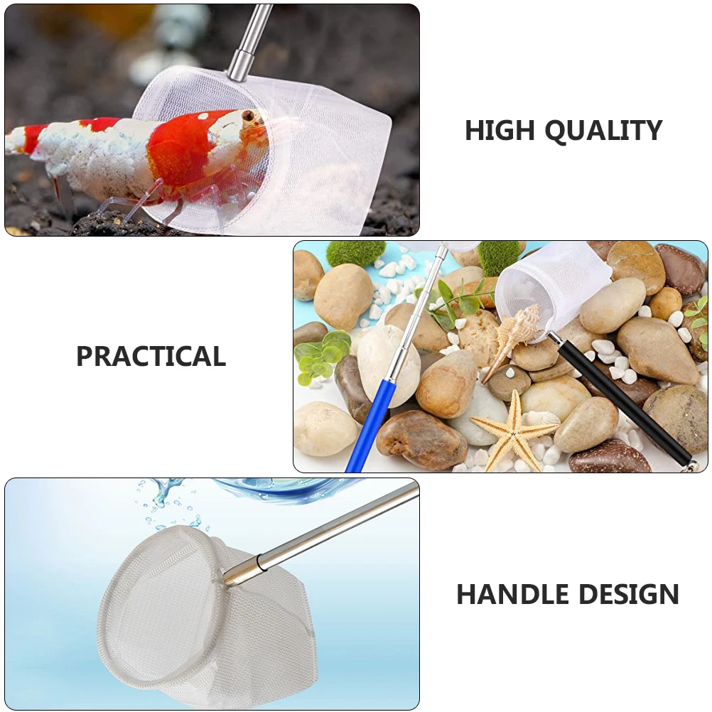 

2pcs Shrimp Scoop Net Fishing Catch Release Durable Fish Tank Aquarium Tools R om Color Stainless Steel H Compact
