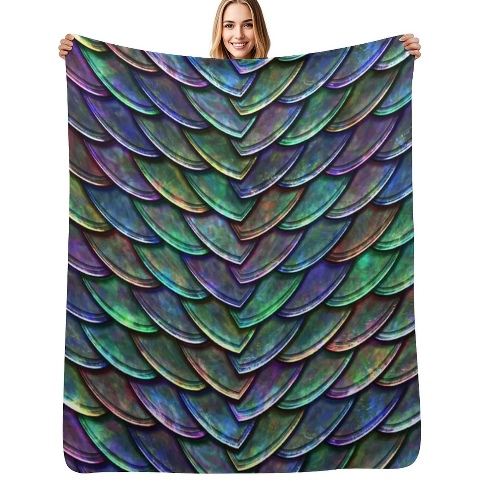 

Cool Dragon Scales Vibrant 2 Throw Blanket Flannel Fleece Soft Warm Throw Blanket