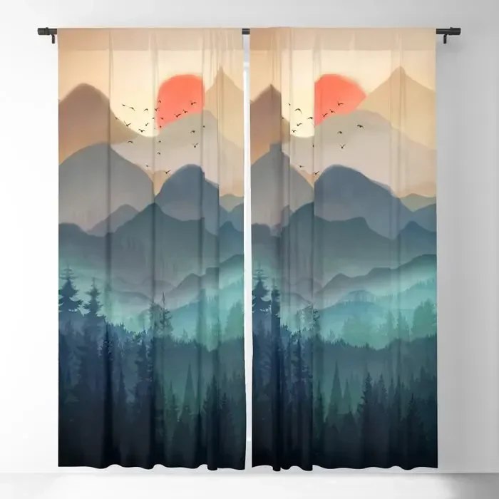 Le milieu sauvage devient vivant la nuit rideaux occultants impression 3D rideaux de fenêtre pour chambre salon décor traitements de fenêtre