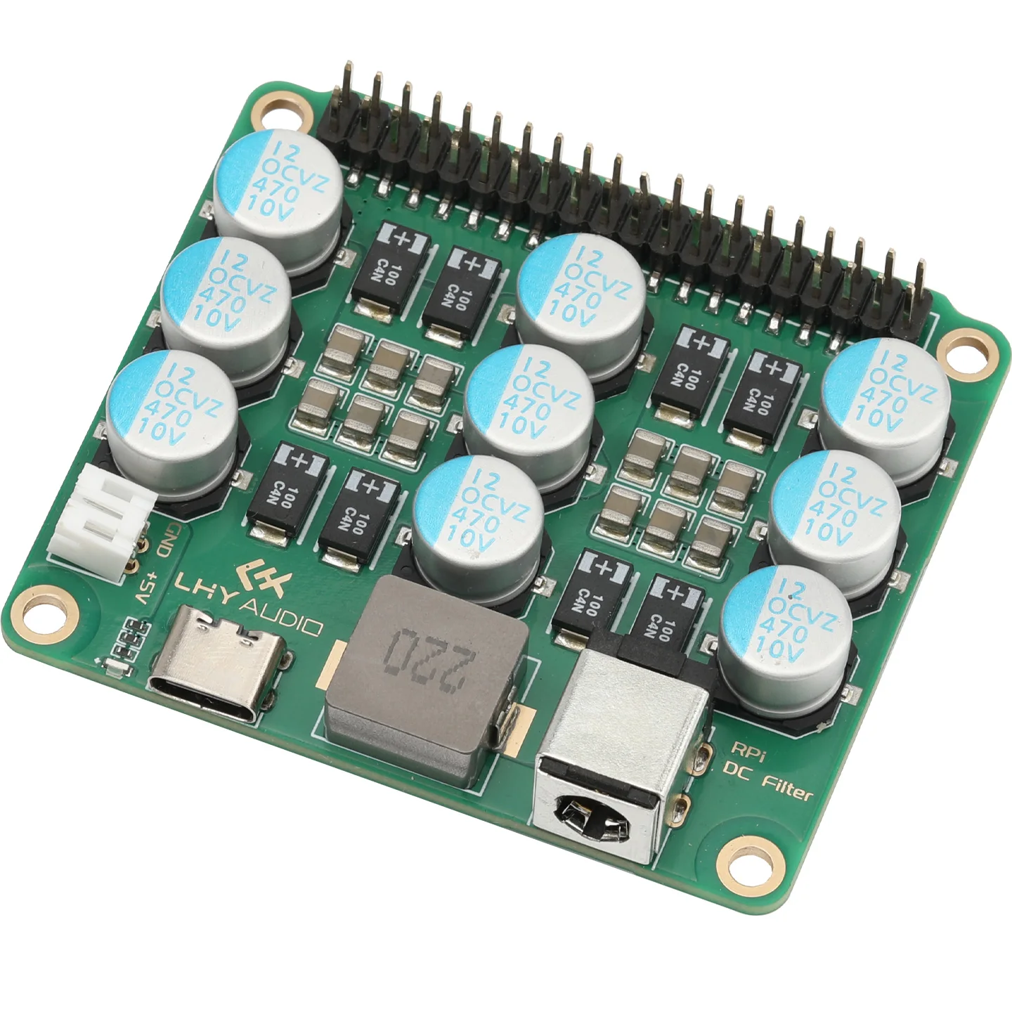 Raspberry Pi Pi4/5 DC Power Filter Purifier Filter Noise Reduction Upgrade Expansion Module Board HiFi Audio