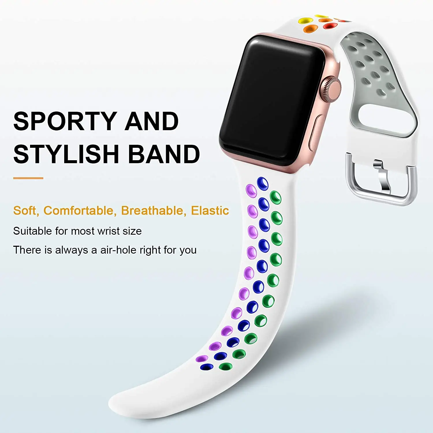 Silikon armband für Apple Watch Ultra/2 49mm 9 8 7 45mm 41mm poröses atmungsaktives Sporta rmband für Serie 6 5 4 3 2 se 44mm 40mm