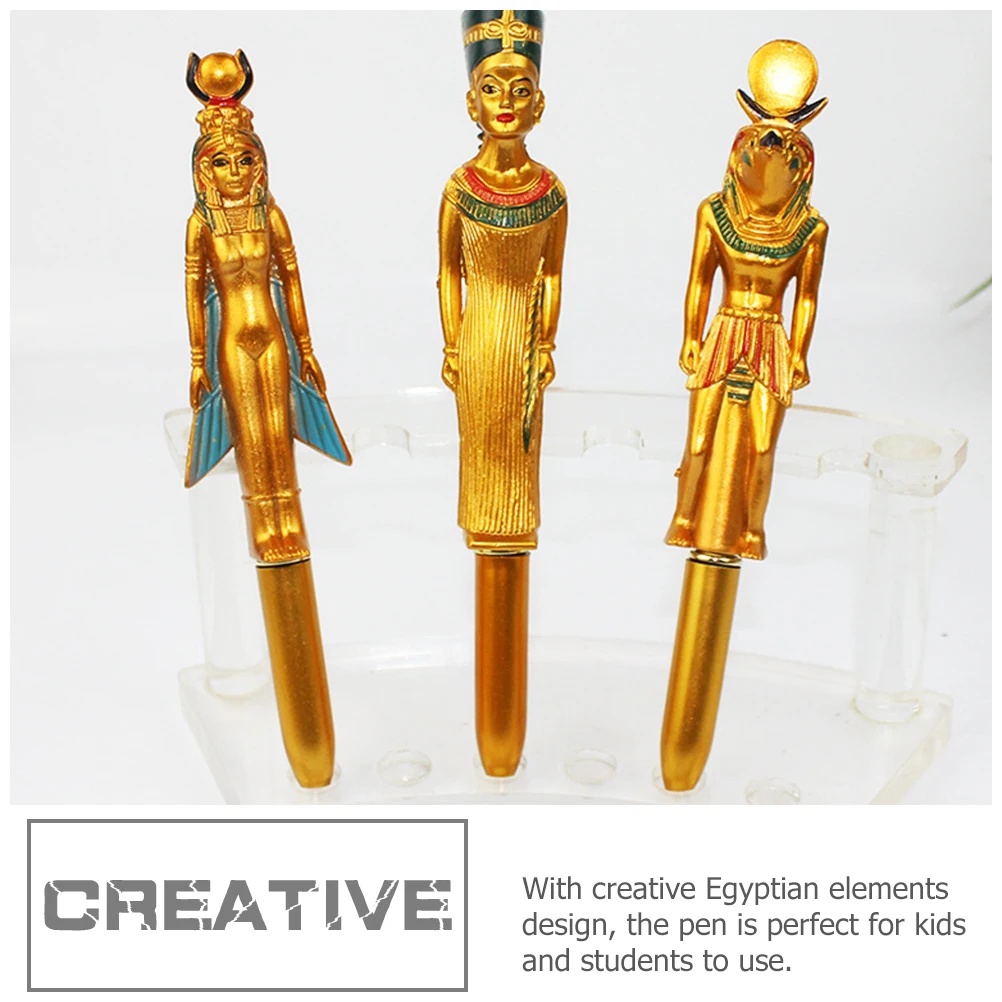 

10pcs Pharaoh Ballpoint Pen Egyptian Design Creative Pens for Kids Smooth Writing Office School Stationery Supplies