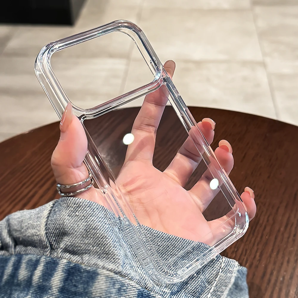 Luxuriöse Transparente Stoßfeste Hülle für iPhone 17 16 15 14 13 12 11 Pro Max Air Plus Klare Bumper-Acryl-Schutzhülle