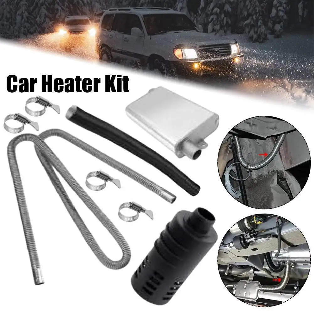 Air Diesel Heater Car Parking Exhaust Pipe 24mm Exhaust Silencer 25mm Filter Silver Set For Webasto Eberspacher Heater