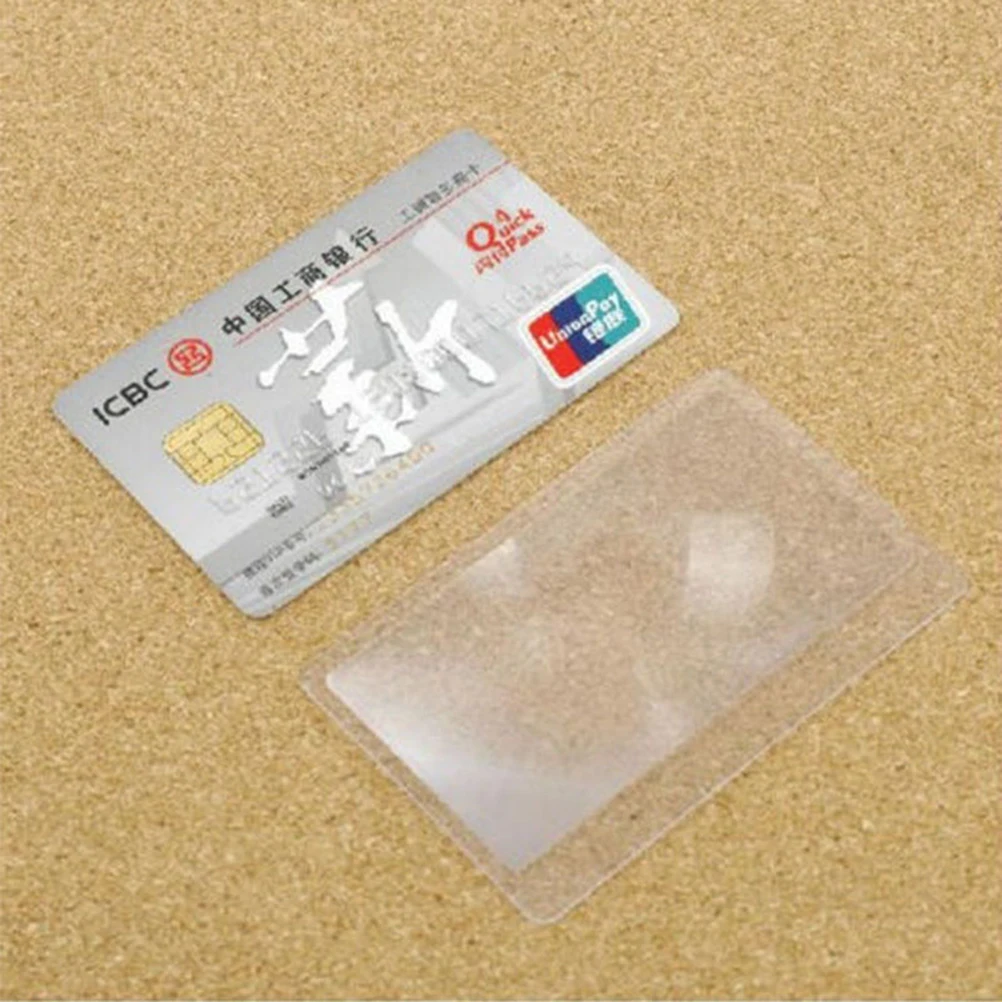 5pcs Transparent Credit Card 3 X Magnifier Magnification Magnifying Fresnel LENS Drop Shipping