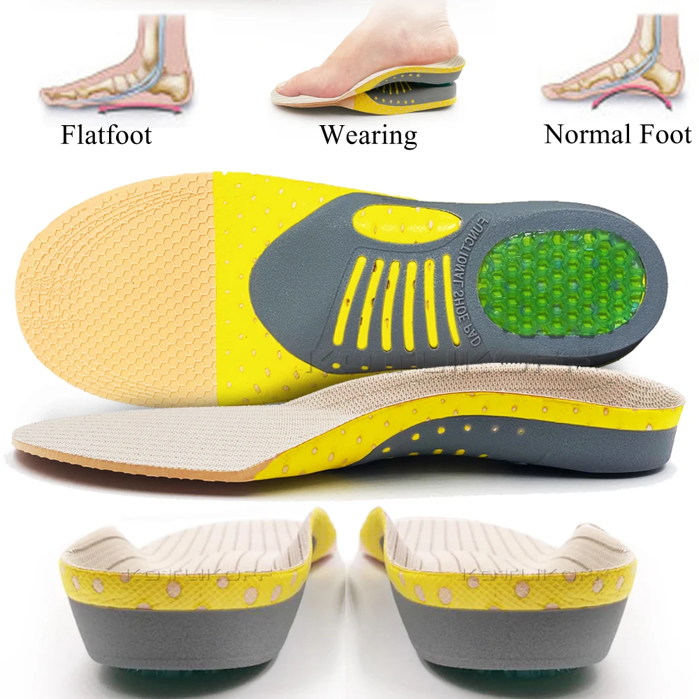 Orthopedic Insoles Orthotics Flat Foot Health Sole Pad For Shoes Insert Arch Support Pad Heel Shock Absorption Sports Insole