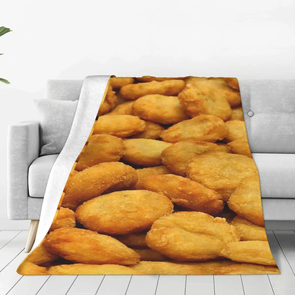 This Is My Human Costume I'm Really A Chicken Nugget Blankets Soft Warm Flannel Throw Blanket Plush for Bed Travel Home Couch