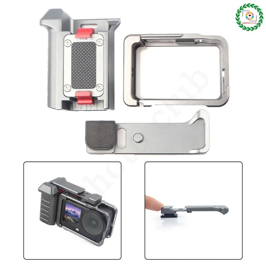 سبائك الألومنيوم الشارع التصوير قبضة ل DJI Osmo Action 6 المغناطيسي الإفراج السريع قفص قبضة عدة ل DJI Action 6 الملحقات