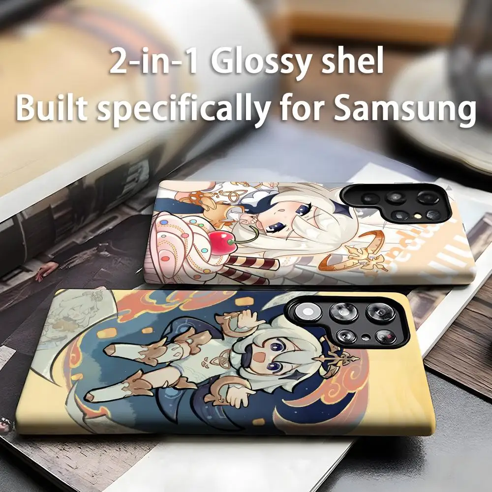 Чехол для телефона genshin Impact Paimon для Samsung Galaxy S25 S24 S23 S22 S21 Plus Ultra 2-в-1 глянцевый корпус Чехол для телефона genshin Impact Paimon для Samsung Galaxy S25 S24 S23 S22 S21 Plus Ultra 2-в-1 глянцевый корпус