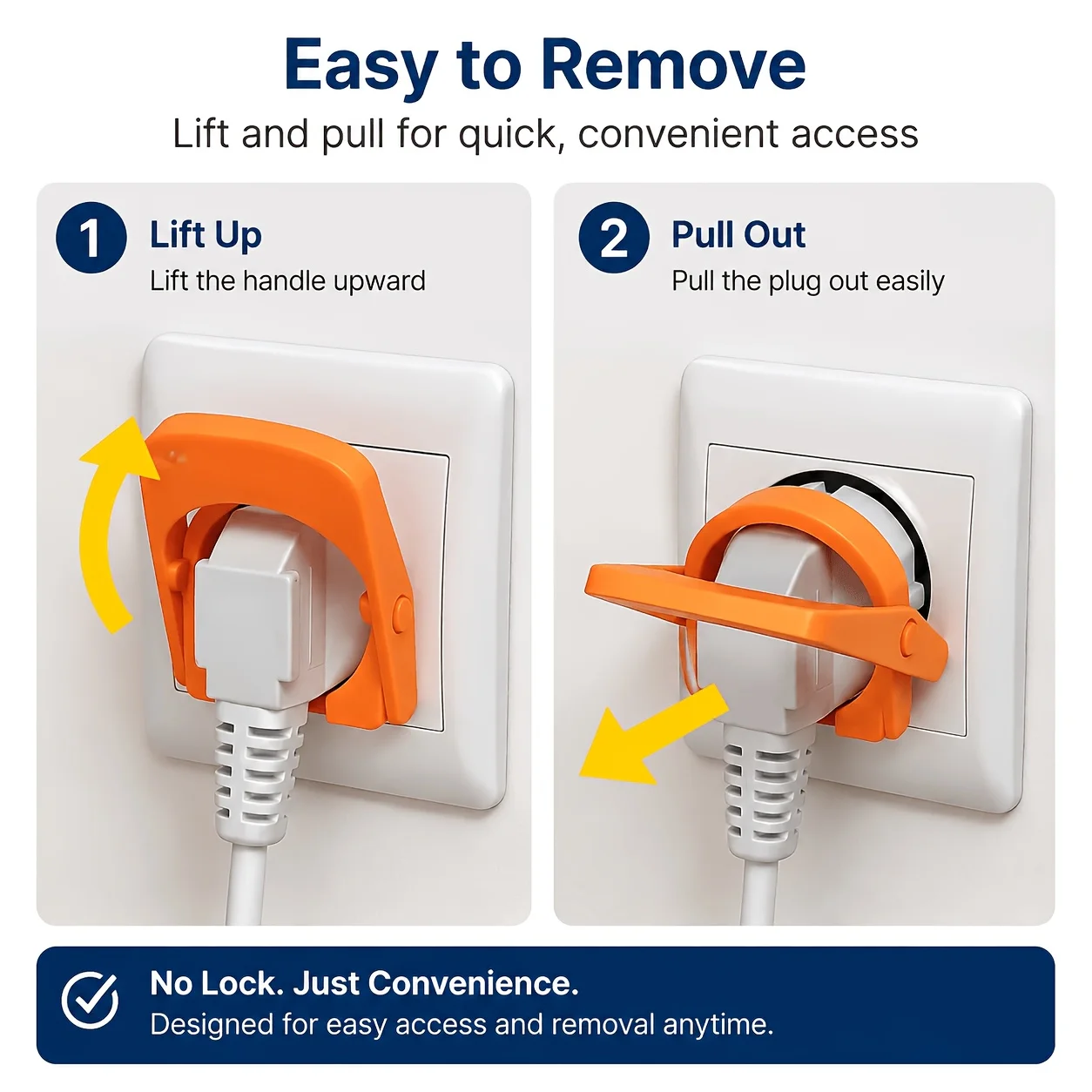 Easy-Grip EU E/F Plug Puller, Hand & Foot Dual-Use Socket Removal Tool for Elderly & Weak Grip, Protect Cables