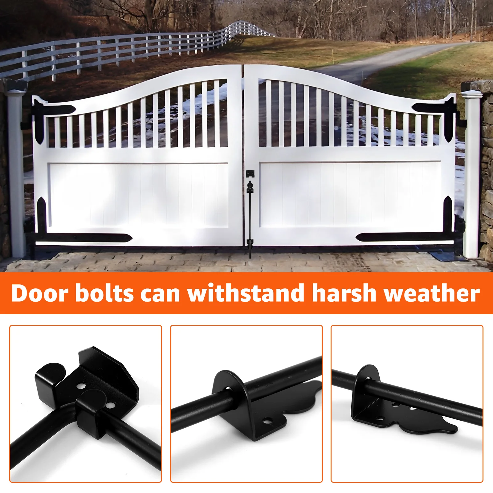 1/2Pcs Cane Bolt Gate Drop Rod Iron Fence Ground Latch 12/18 inch Heavy Duty Gates Doors Stopper for Wood PVC Gates Fences Doors
