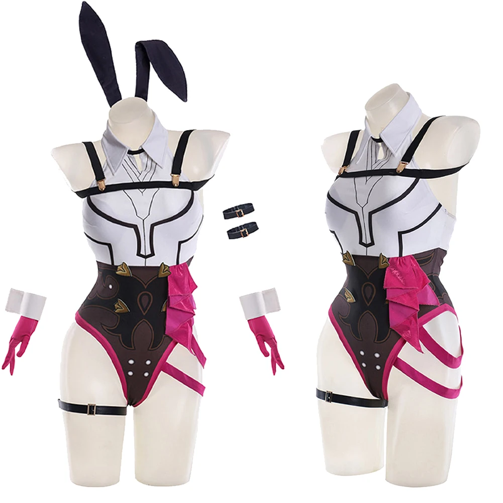 Game Honkai Star Rail Kafka Cosplay Bunny Girl Jumpsuit Costume Accessories Girls Women Adult Halloween Disguise Roleplay Suit