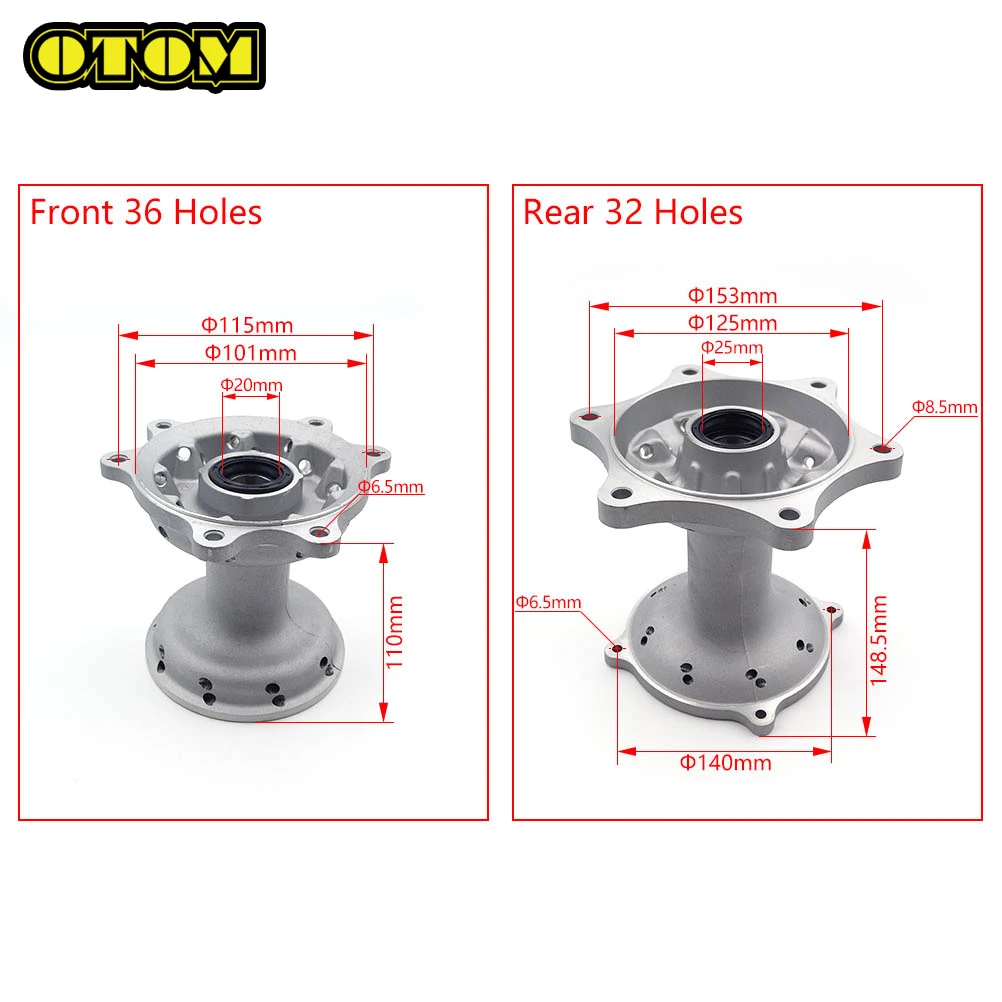 Motorcycle For HONDA Hub Front 36 Holes Rear 32 Holes Wheel Rim Aluminum Shot Blasting Light CRF250X CRF250R CRF450R CRF450X