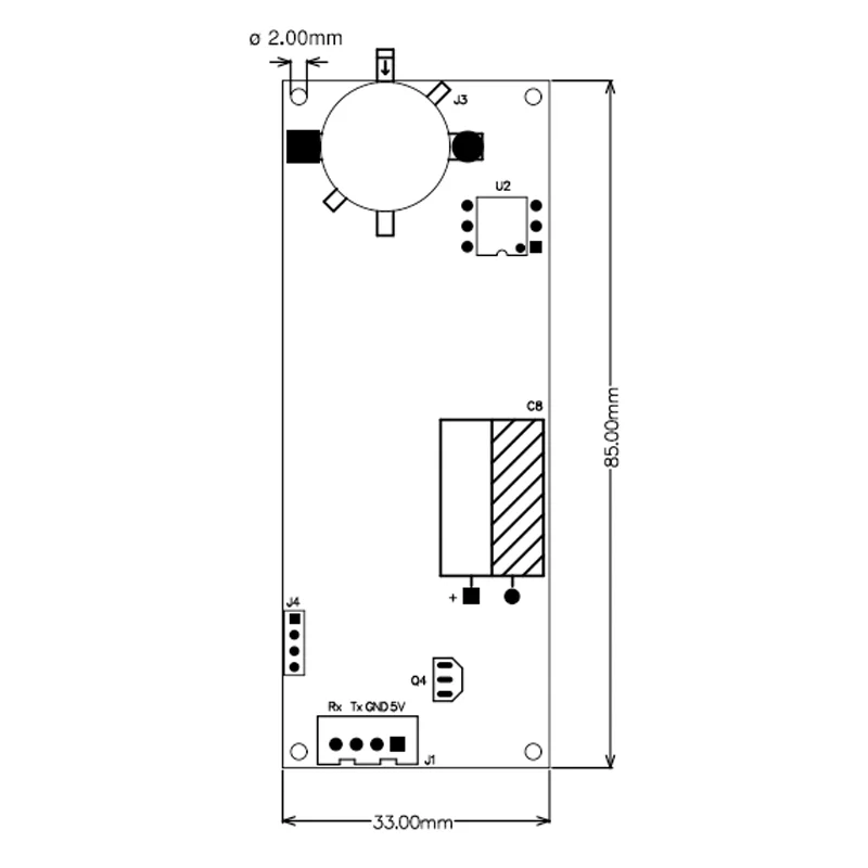 2PCS Elektrochemische alcoholmodule ZE29A-C2H5OH Brandstofcelsensor voor het detecteren van uitademend gas