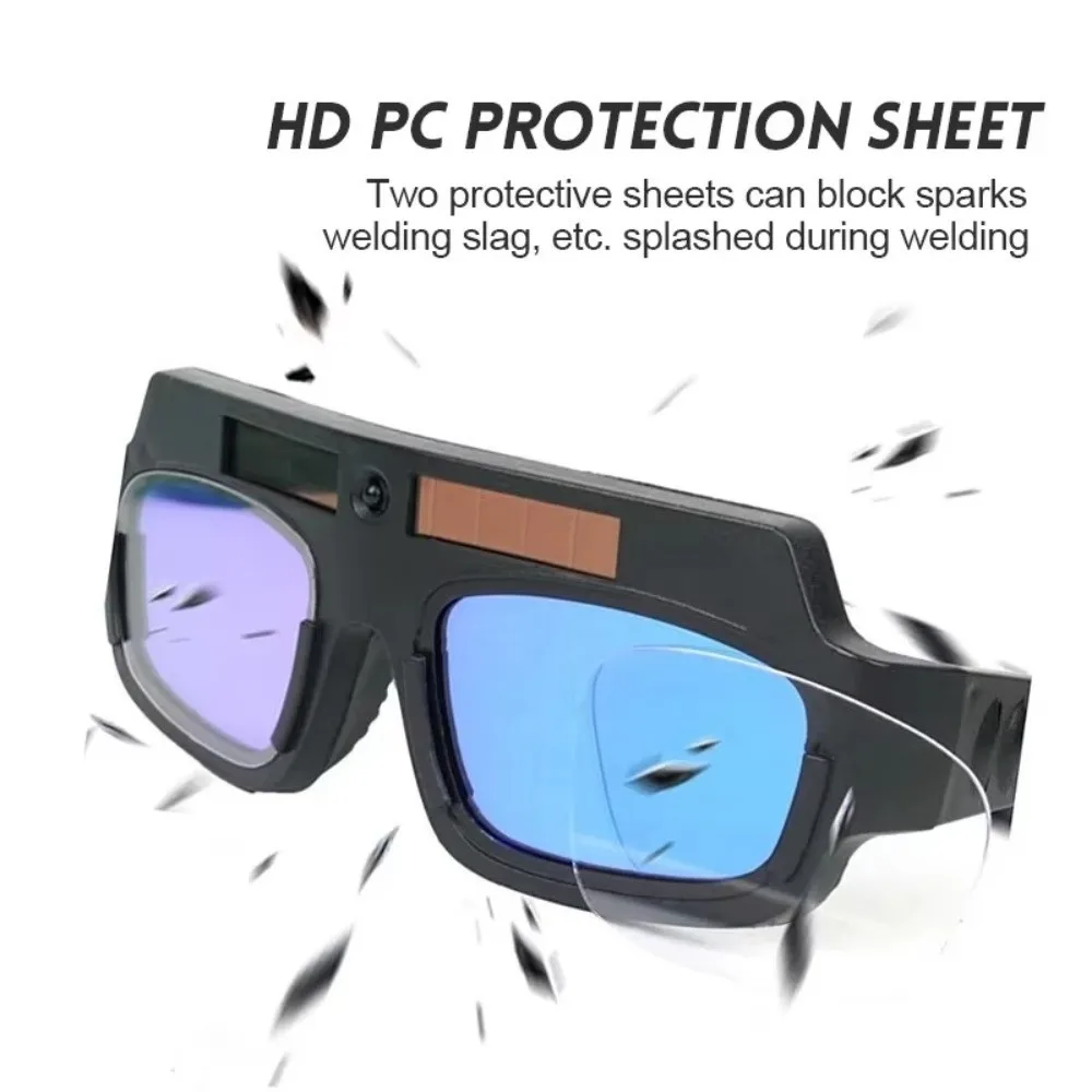 Automatic Dimming Welding Glasses Auto Darkening Solar Welding Goggle Argon Welding Glasses Anti-glare Eye Protective PC Glasses