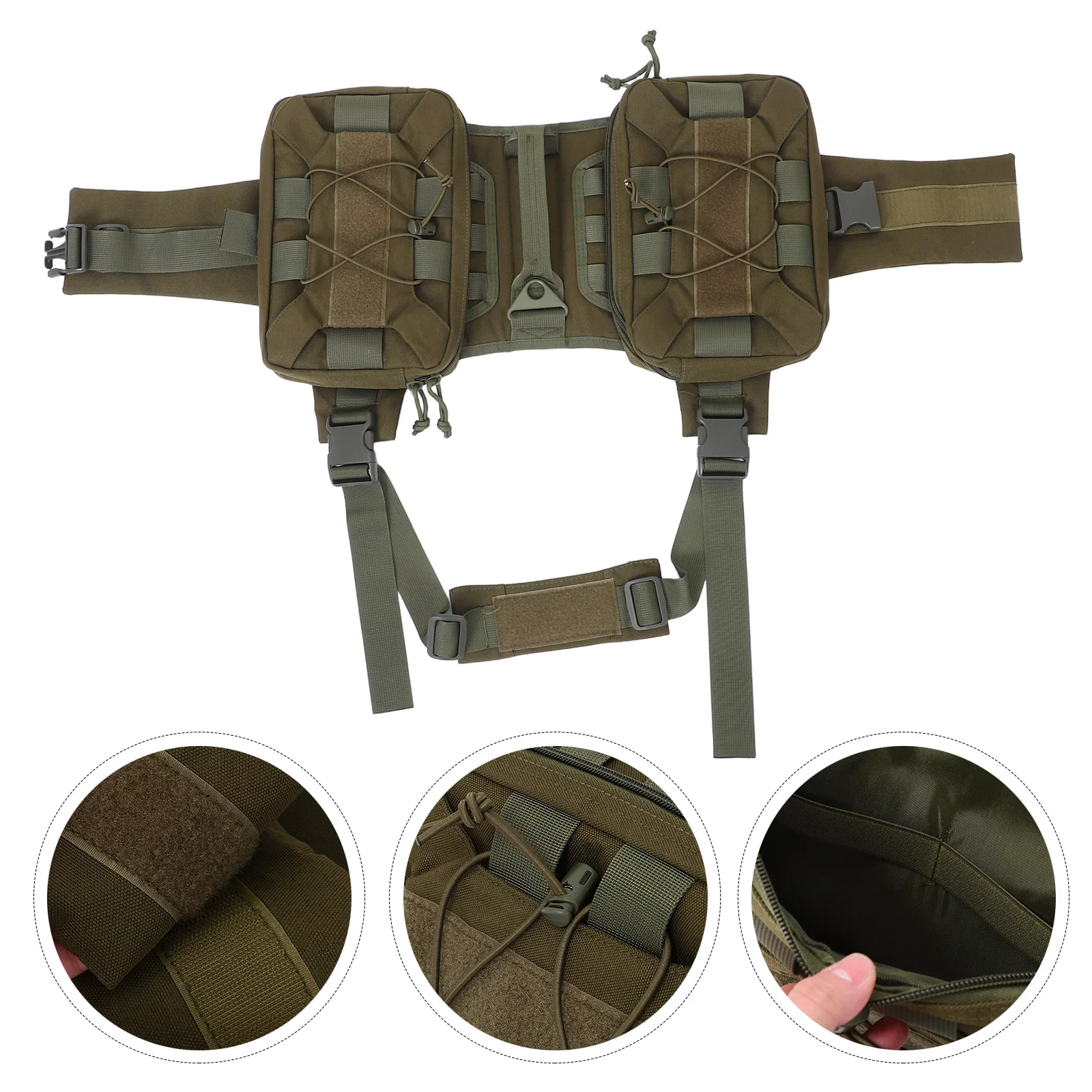 

Large Dog Saddle Bag Adjustable Nylon Backpack Harness for Hiking Travel with Side Pockets Quick Release Buckle 20-55Kg