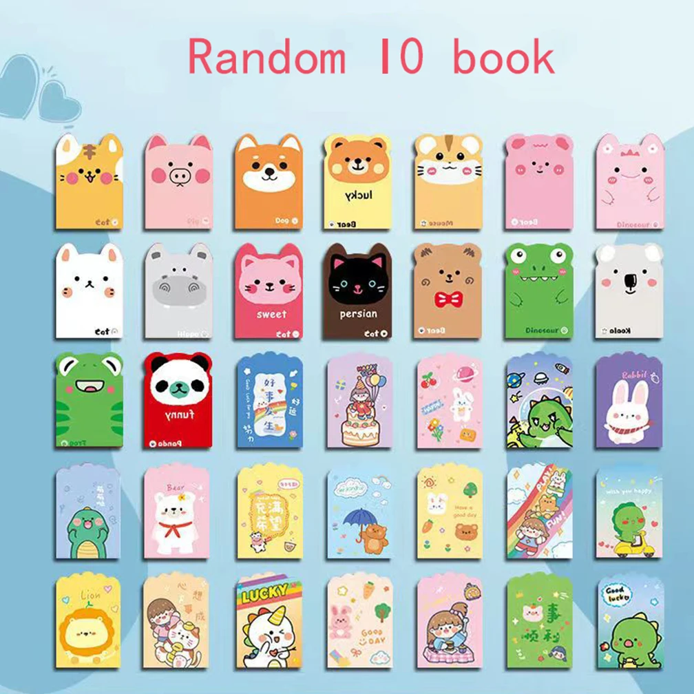 10/20/40Pcs A7 120X85mm Cartoon Cute Mini Pocket Notebook Portable Diary Note Book Children's Small Prize Booklet 40Pagess/1Pcs