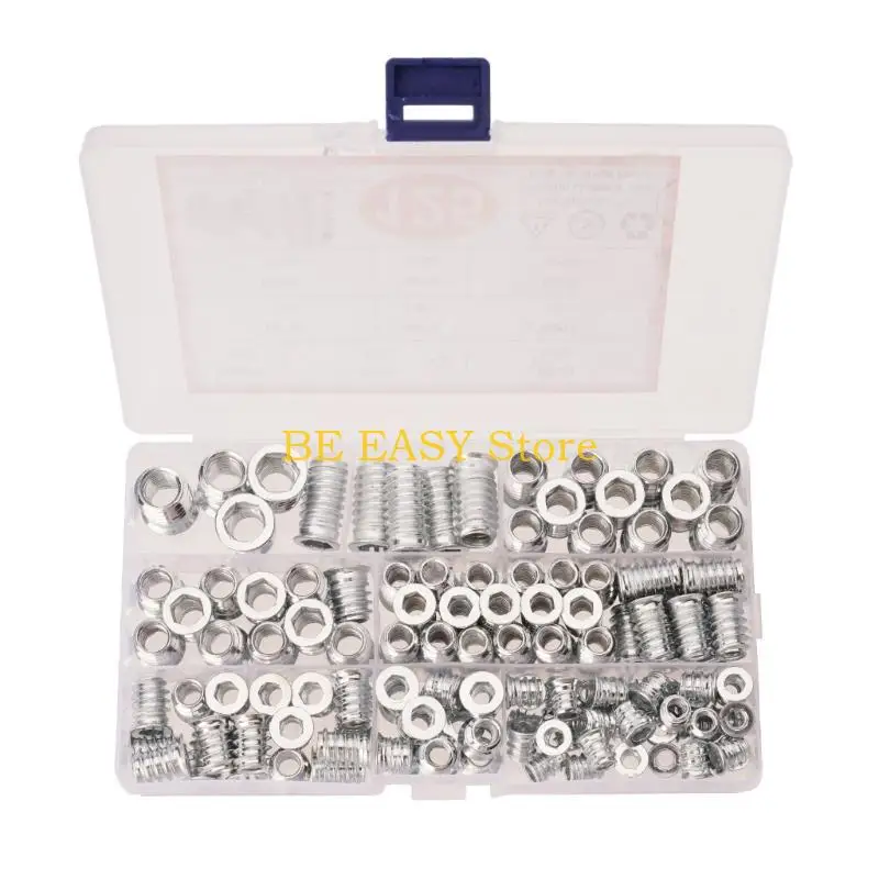 E28F Pack of 125 Screw Nut 5-10mm Threaded Insert Threaded Bushing Sleeve