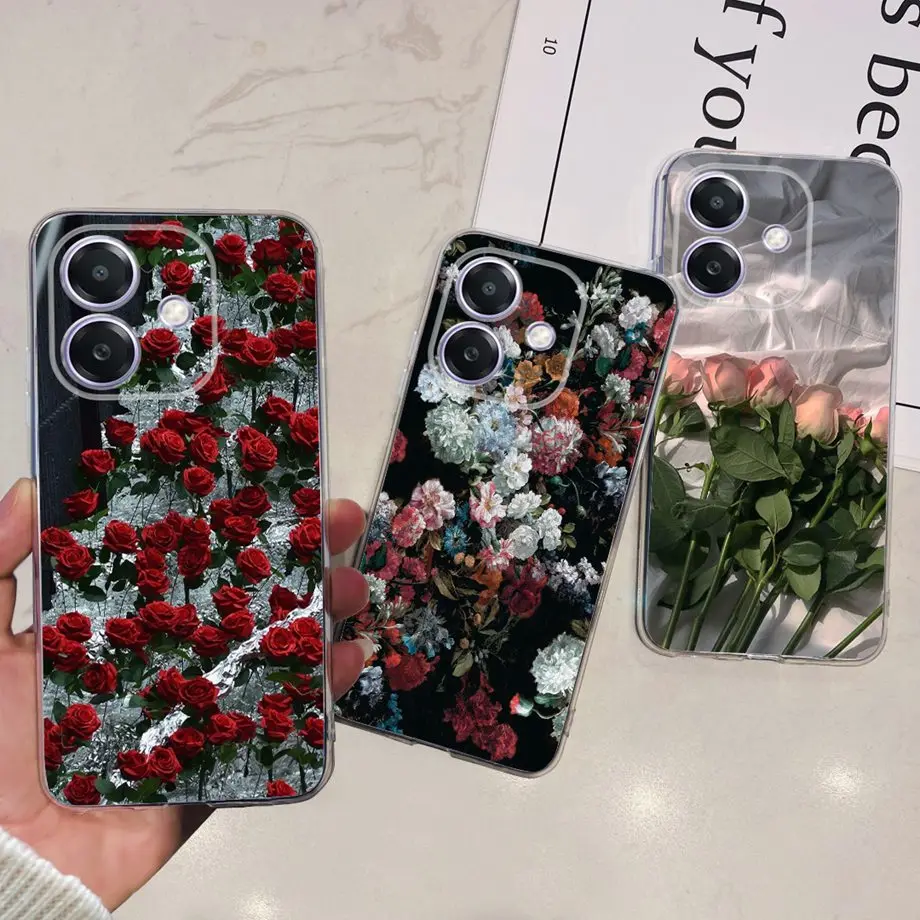 For Oppo A3x A3 Pro Phone Case Soft Silicone Back Cover Flower Butterfly Love Heart Slim Matte Funda OppoA3 A3Pro OppoA2 CPH2683