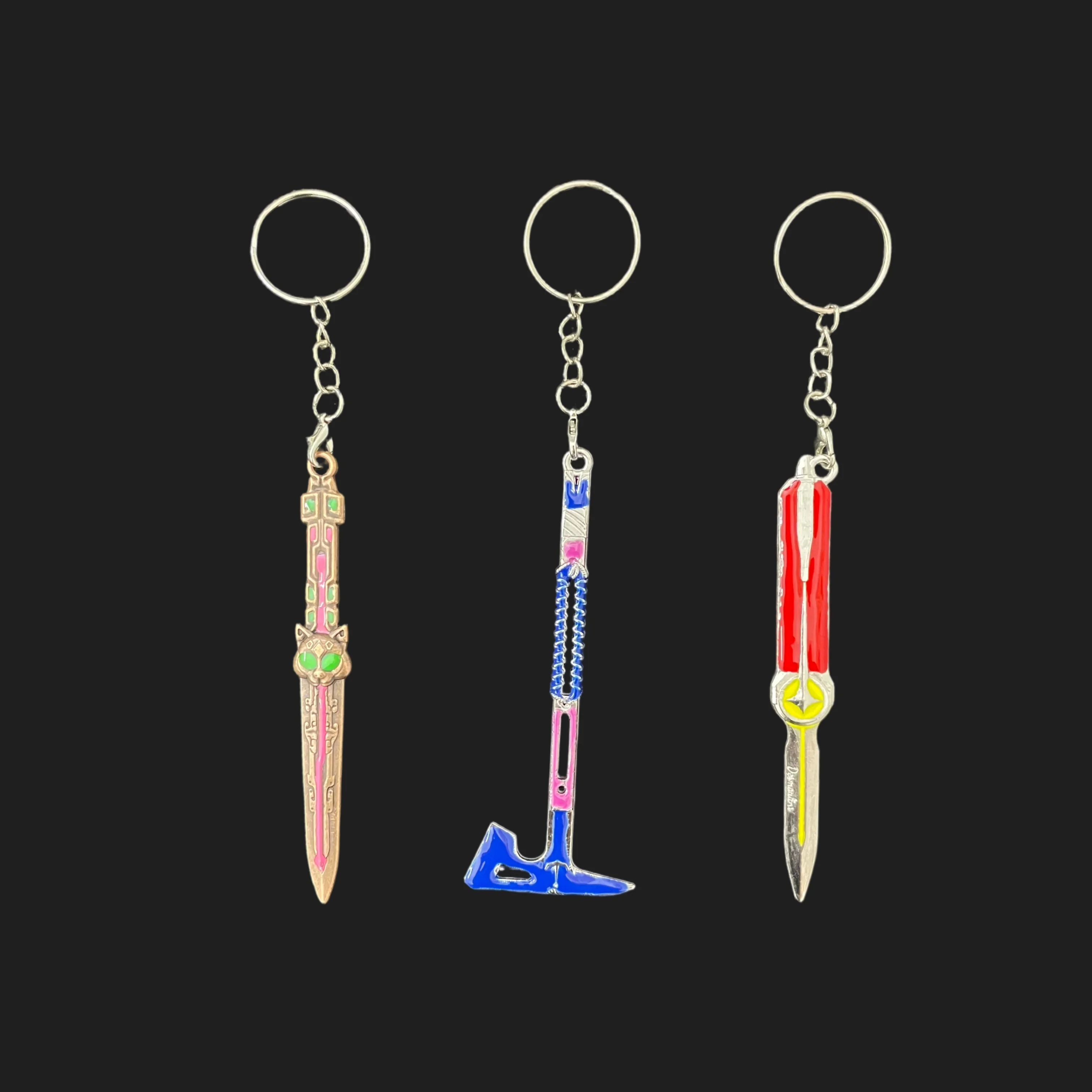 Mini Game Weapon Model Metal KeyChain Knife Model Anime Cosplay Decoration Car Keyring Creative Gift