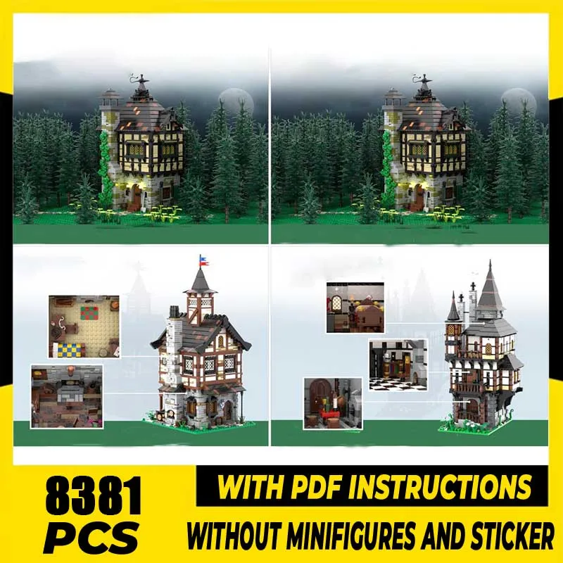 

Moc Building Blocks Medieval Bundle Model Technology Street View Model Brick DIY Assembly Construction Toy Holiday Set Gifts
