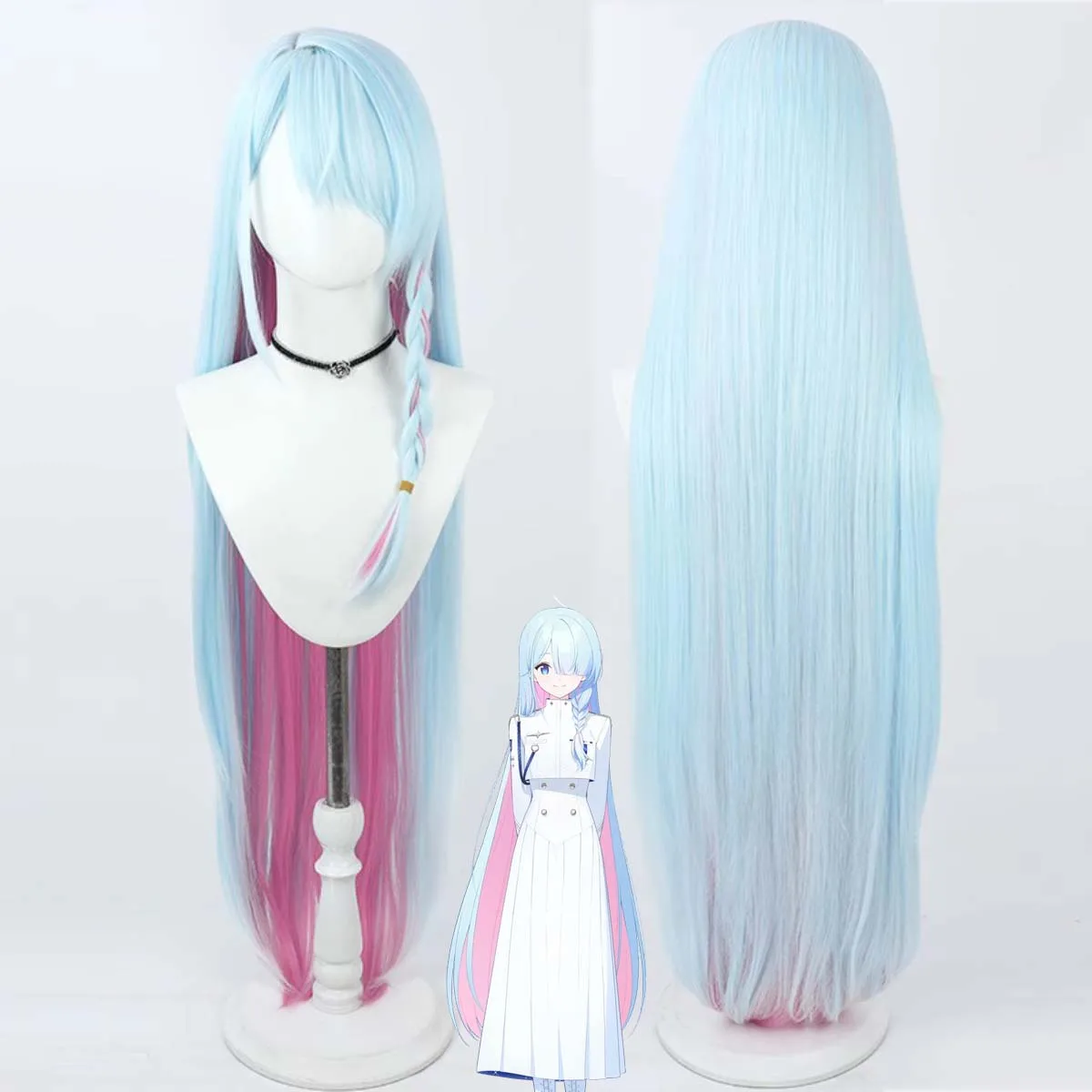 

Игра Синий Архив Косплей GSC Президент Длинные Синие Парики