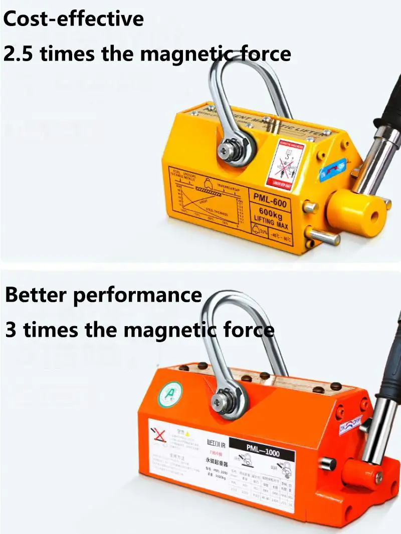300/400กกแม่เหล็กถาวร Crane Heavy Duty เหล็กเครนรอกยกแม่เหล็กแม่เหล็กอุตสาหกรรม Chuck Magnetic Lifter