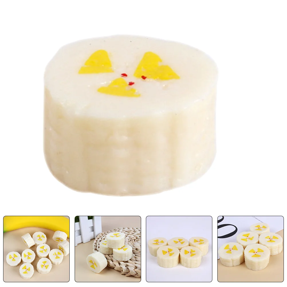 

8Pcs Simulation Banana Decors Plastic Fruits Slices Lifelike Artificial Vegetables Fruits Kitchen Table Centerpieces