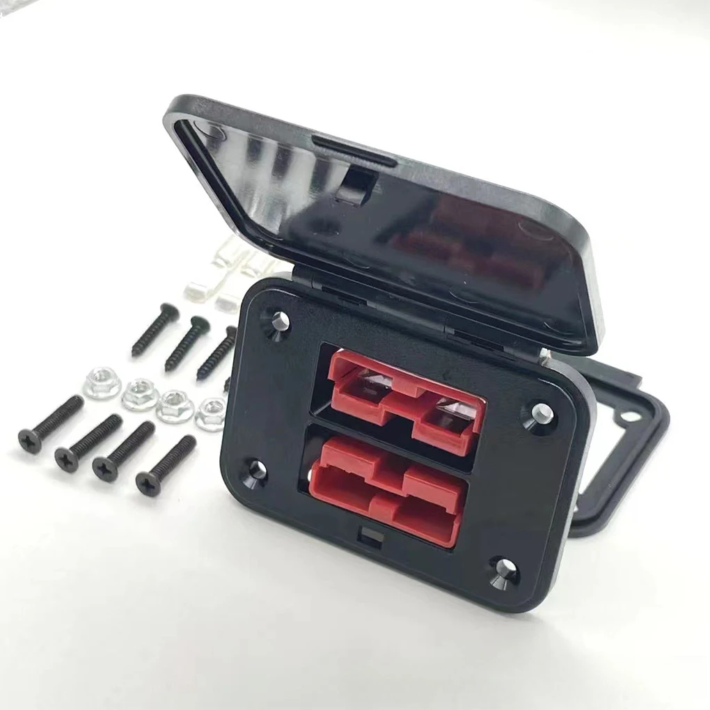 Flame Retardant Fixing Bracket For Double Panel Base Yachts 50A Double Flush Mount For Anderson Plug Waterproof Pad Grey