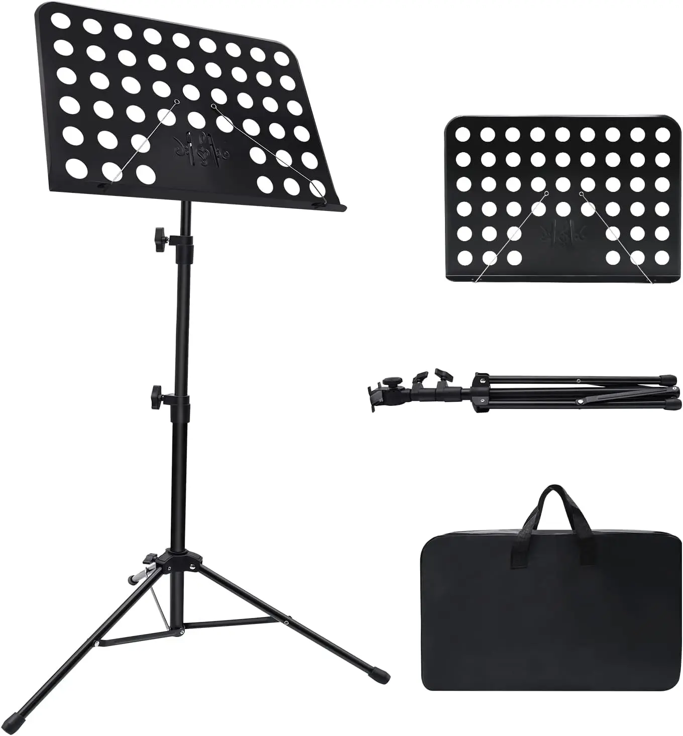 

Adjustable Sheet Music Stand with Carrying Bag, 1/2/3 Pack, for Guitar, Ukulele, Violin