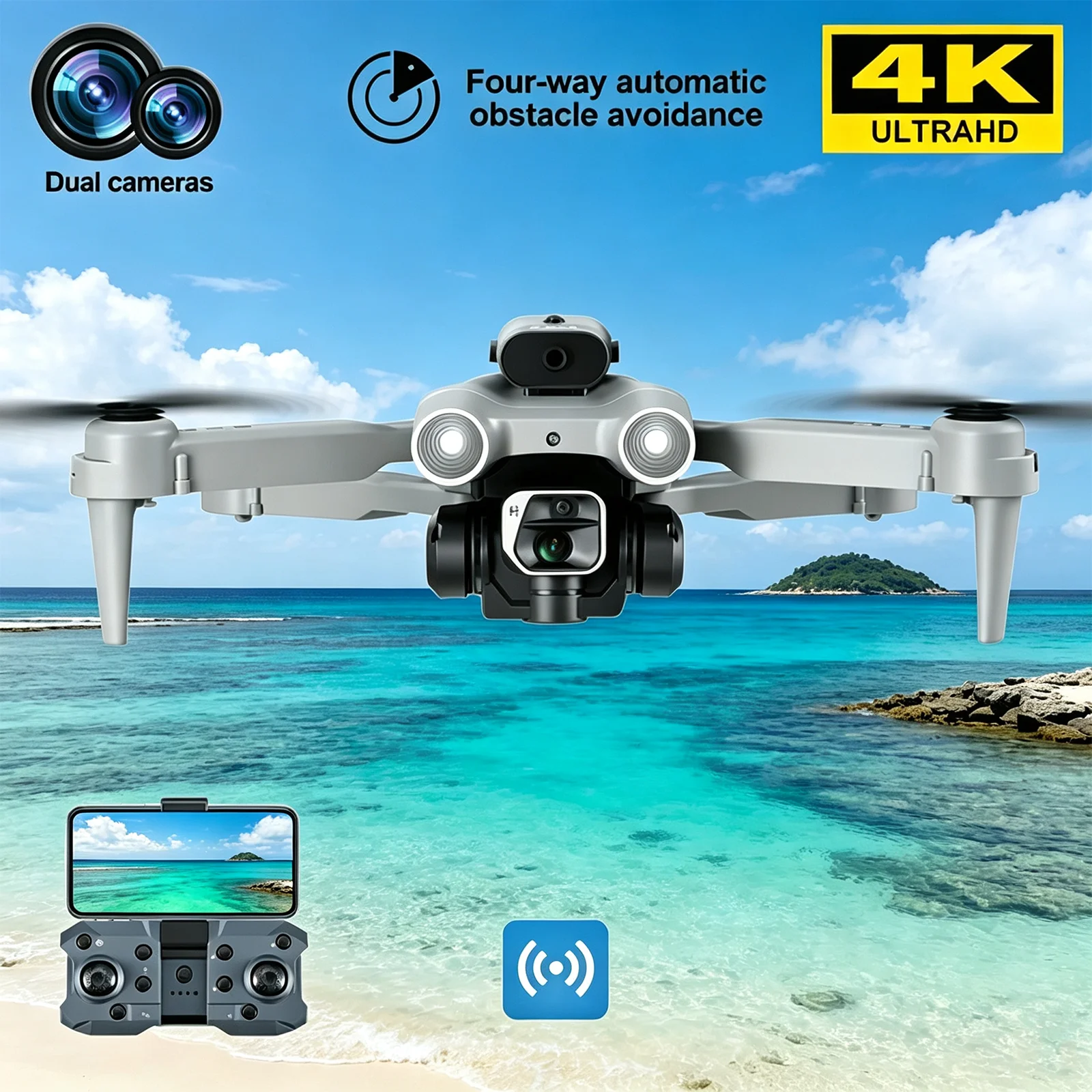 K9 MAX RC Drone 4K Professional HD Dual Camera Security UAV Obstacle Avoidance Optical Flow Positioning Foldable Quadcopter Gift