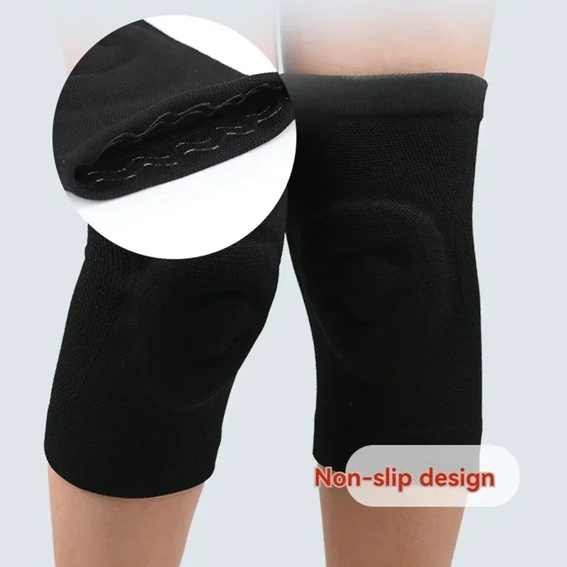 2PCS ลดความดัน Kneepads ฟิตเนสเต้นรําสเก็ตกีฬาเข่า Pads บาสเกตบอลแรงดันขี่จักรยานซิลิโคนบางเข่า Pads