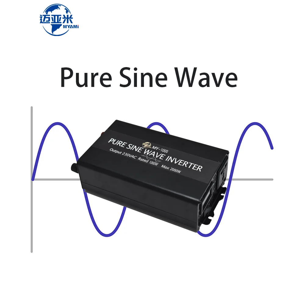 MYAMi New 12V 24V 48V 60V 72V DC TO 110VAC 220VAC Micro 1000W  Power Inverter Pure Sine Wave Inverter Solar Car Inverters