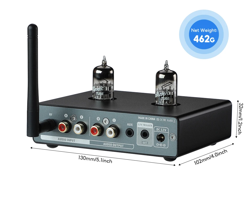 AIYIMA T1 PRO Vakuumröhrenvorverstärker Verstärker Home Audio RCA Bluetooth Eingang Bass Höhensteuerung HiFi Stereo AUX 12V Auslöser – Detail 4