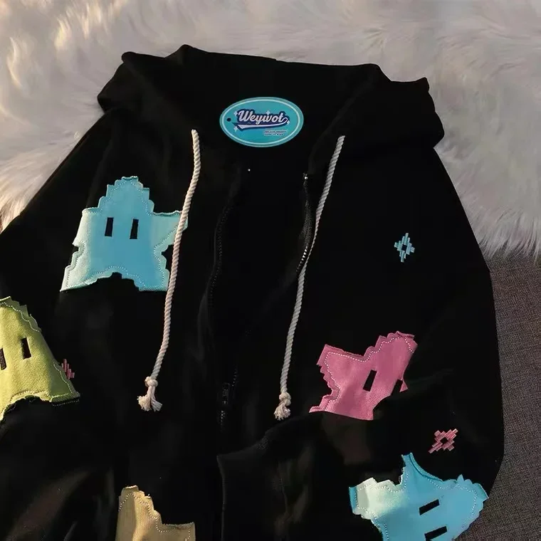 NONE Y2K Oversized Punk Graphic Zip-Up Hoodie Unisex 4