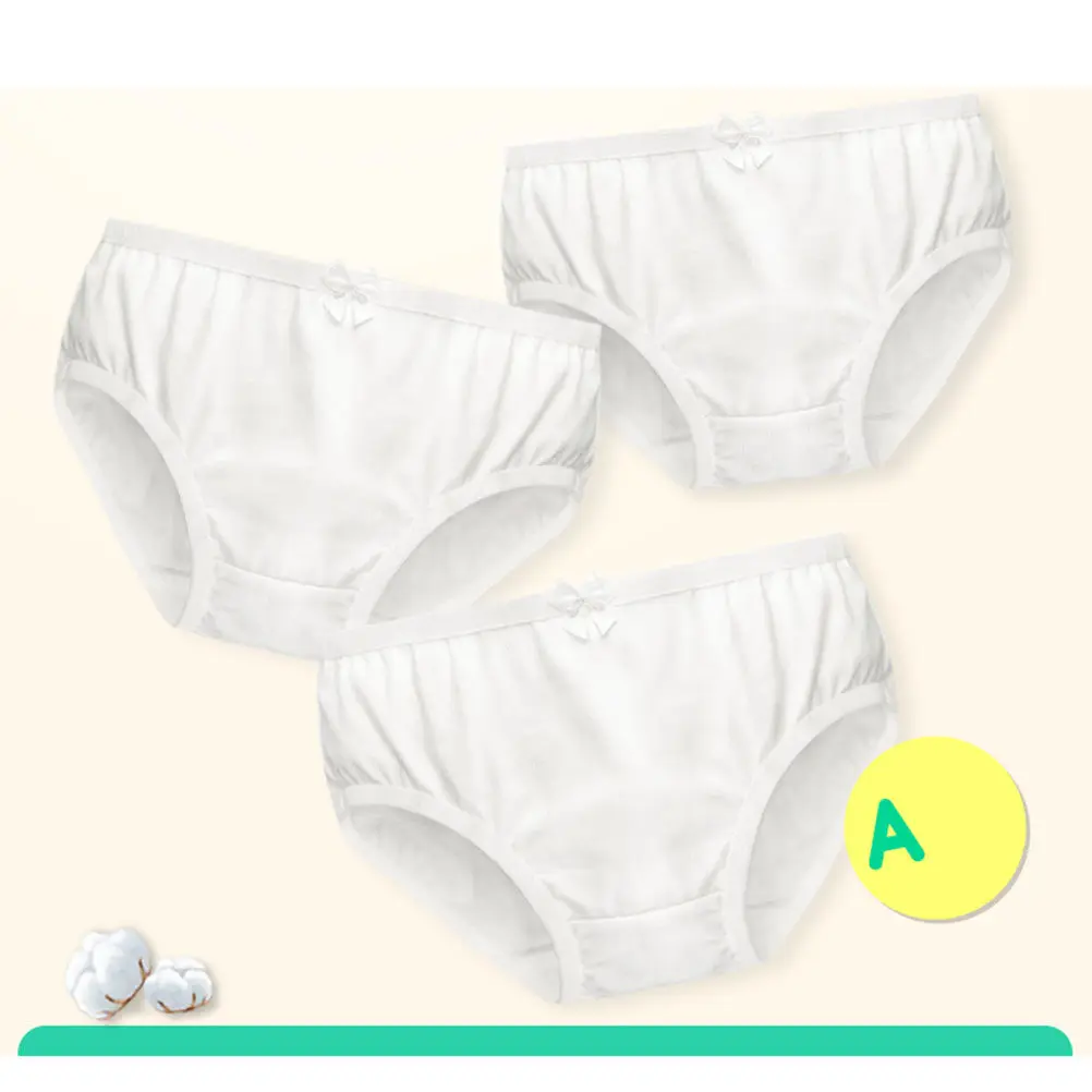 3Pcs Cotton Ballet Briefs Dance Panties White Underpants for Girls Kids Size 120 Soft Breathable Elastic Waist Performance