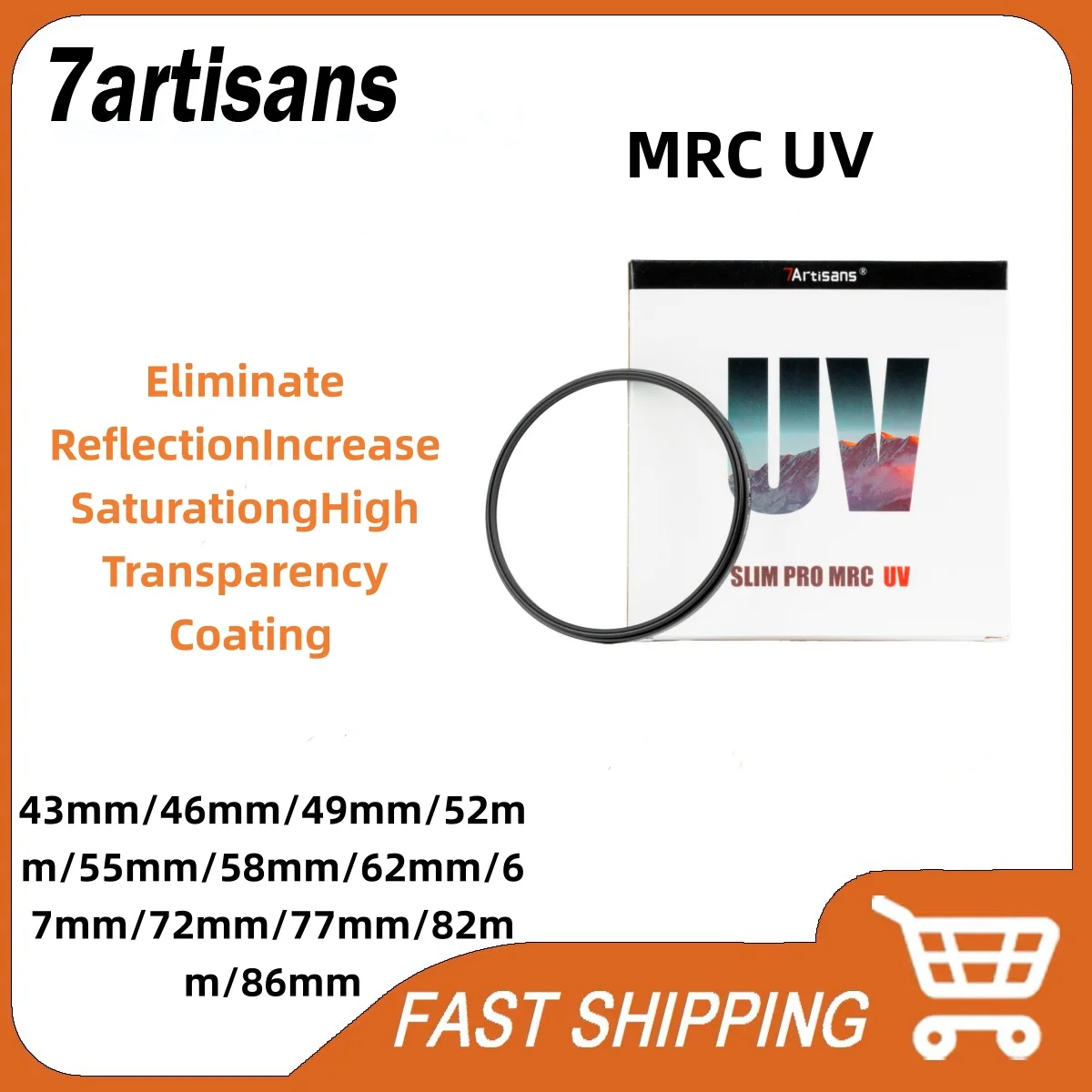 Original 7artisans MRC-UV Protection Filter with 18 Multi-Layer Coatings/Scratch Resistant Ultra-Slim UV Filter for Camera Lens