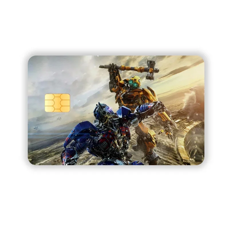 Anime Transformers Cartoon Credit Card Stickers Debit Bank Card Protective Film Cover Sticker Big and Small Chip Sticker