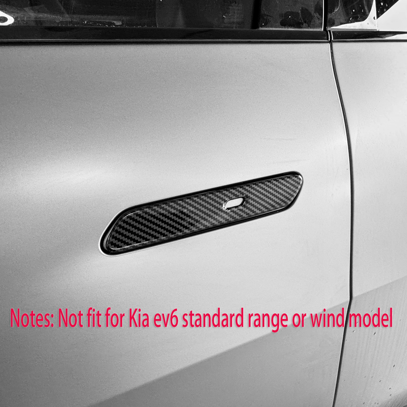 

Auto Styling Exterior Black Carbon Fiber Door Handle Cover Stripes Trim For Kia EV6 Left Hand Drive