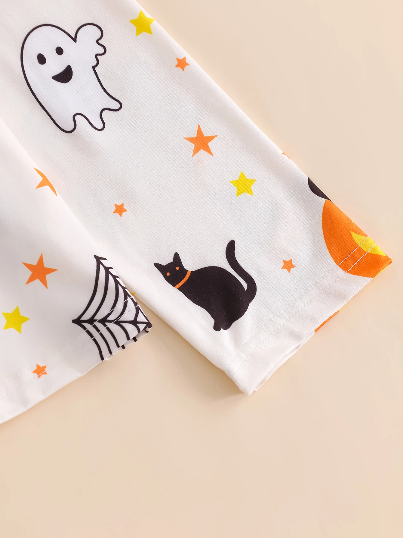 Halloween women\'s long-sleeved T-shirt and elastic pants pajamas fall spring clothes home clothes 2-piece leisure cute printed p