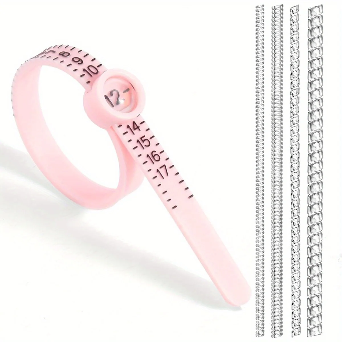 

4-Pack Ring Size Adjuster Kit with Magnifier Sizer US 1-17 Fix Loose Rings for Spacer Guards and Sizer Tool for Jewelry