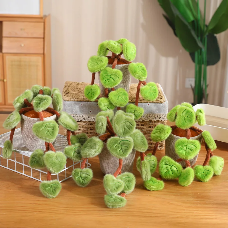 18 cm große, künstliche Pothos-Plüschpflanze im Topf, Stofftier für Heimdekoration und als Geschenk – Detail 10