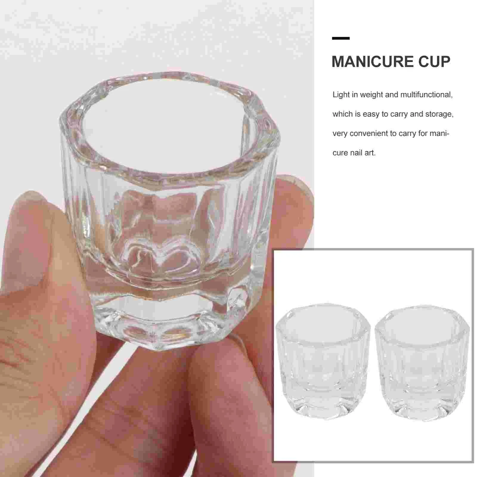 2 Pcs Manicure Tools Nail Crystal Cups Liquid Tint Mini Tints Bowls Glass Dishes