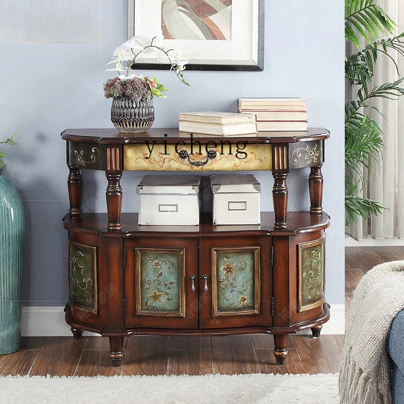 

LSL porch cabinet decorative cabinet partition solid wood aisle corridor locker small apartment living room