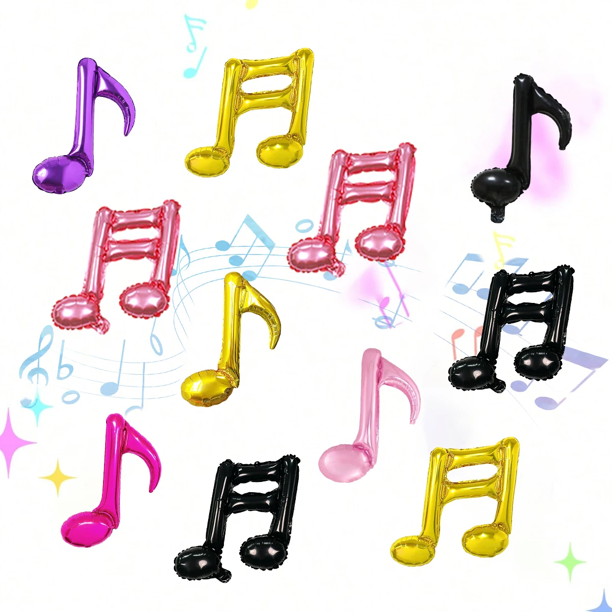 8pcs Music-Themed Balloons,K-Pop Birthday Parties,Music Festival Decor, Engagement Celebrations, Graduations, and Anniversaries