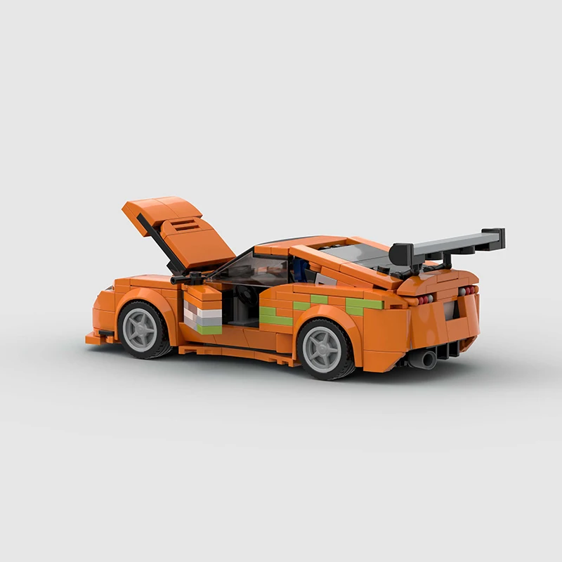 MOC Fast & Furious MK4 Supra Racing Car City Speed Champions Building Blocks Set Kids Toy Boys Supercar Racers Vehicle Technique