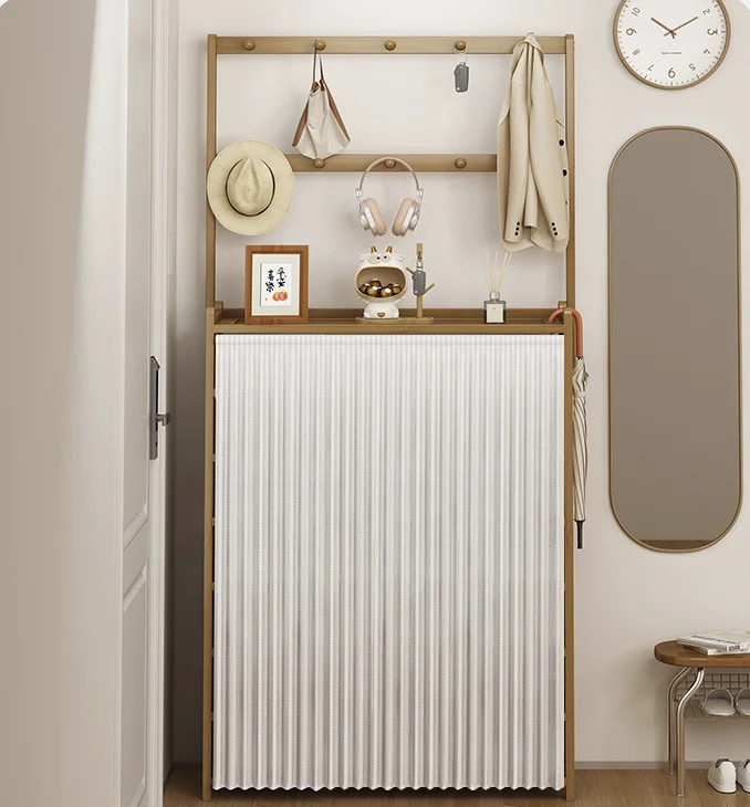 Multi-Layer Wall Storage Rack Integrated Hanger Shoe Cabinet Elegant Hat Clothes Stands & Shoe Racks & Entryway Hall Tree